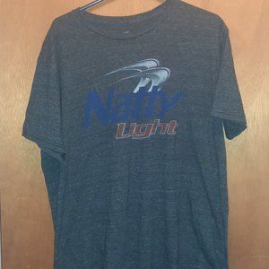 Mens Natty Light Beer Tee Shirt Gray Size XL